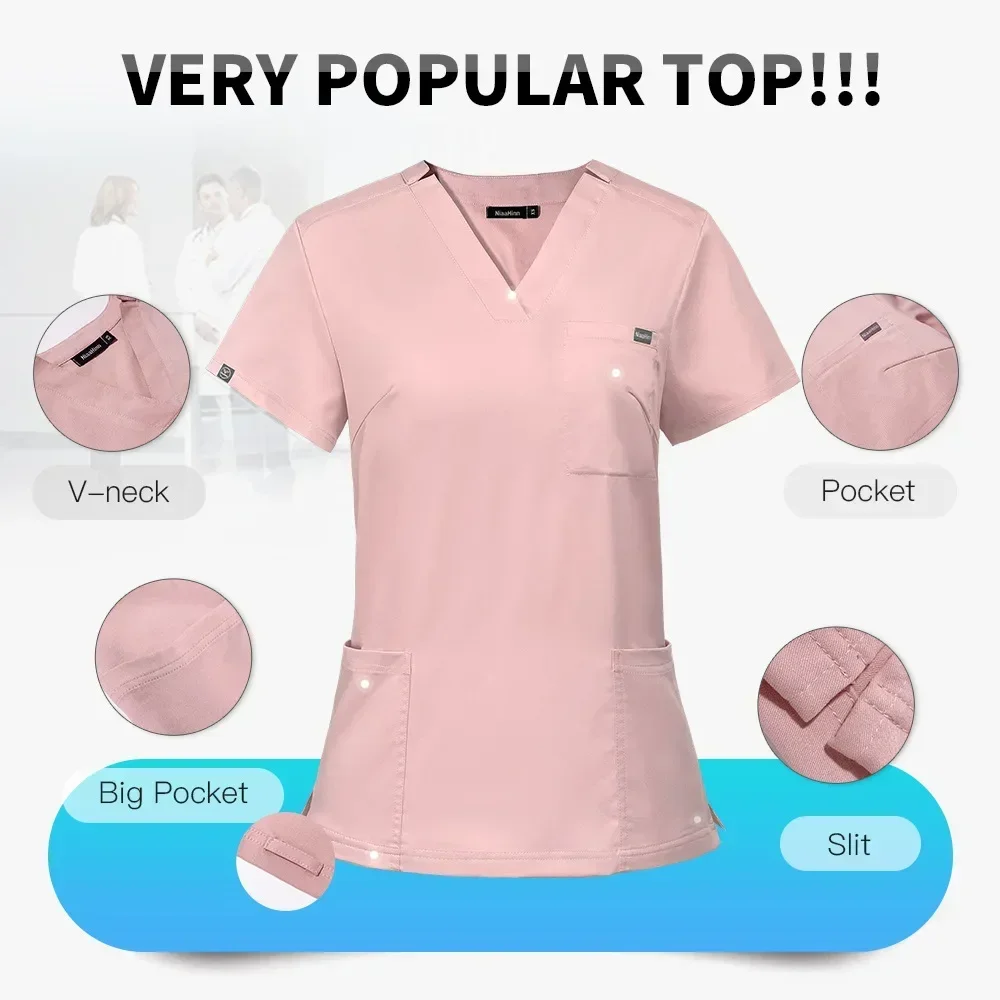 Multicolore femmes animalerie médecin gommage chirurgie médicale vêtements de travail gommage ensemble gommage uniforme à manches courtes hauts + pantalons uniforme de soins infirmiers