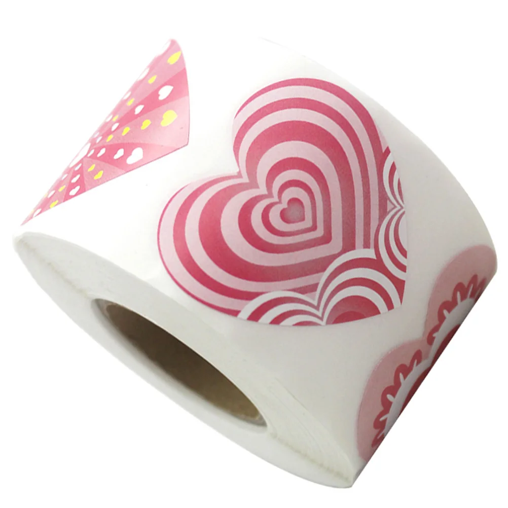 

500pcs Heart Envelope Stickers Valentine's Day Self-Adhesive Decor Labels for Gift Bags Sealing DIY Crafts Kids Party