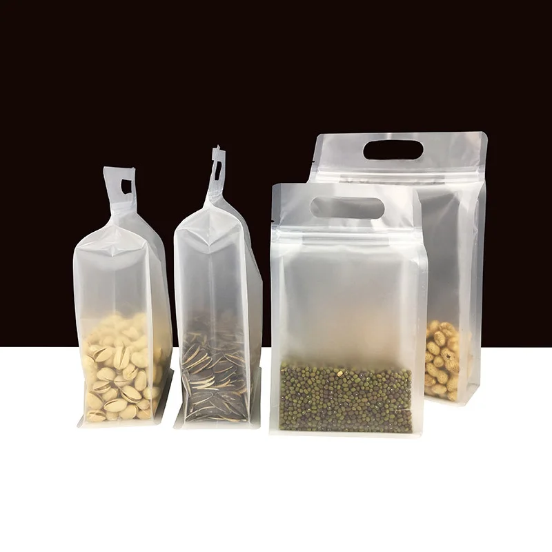 50 portable frosted transparent food sealing bags dog food commercial ziplock bags can be printed with company logo