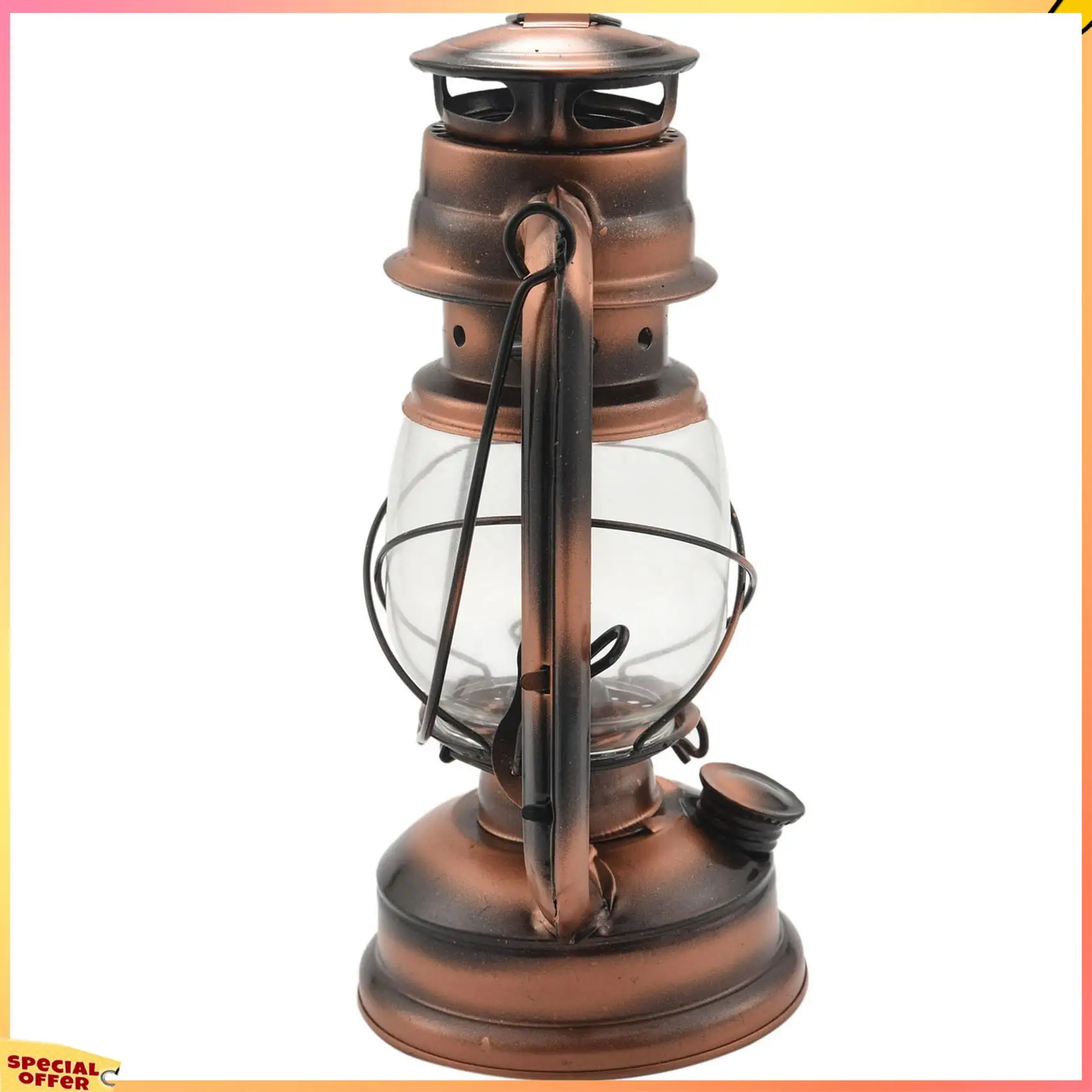 ABFI 4 ชิ้น 25 เซนติเมตรเหล็ก Antique Bronze โคมไฟน้ํามัน (ฝาครอบ) nostalgic Outdoor Camping โคมไฟรั่วซีลกลางแจ้ง Camping Light