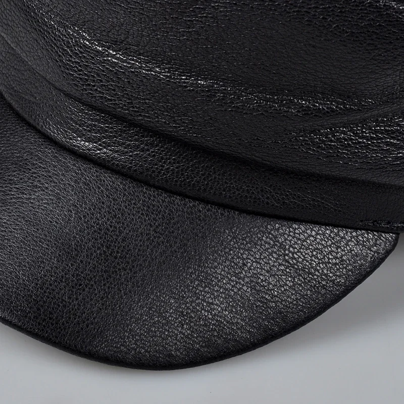Pudi Man Genuine Leather Baseball Cap Hat Beret Boy Male Pilot Caps Hats Berets HL804 - Image 4
