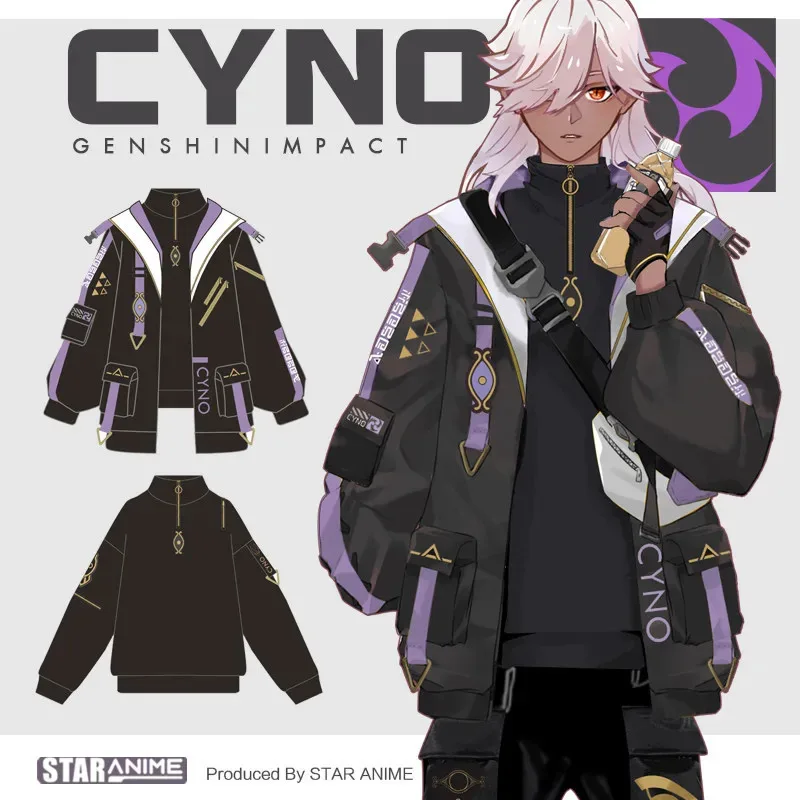 

Anime Genshin Impact Cyno Cosplay Cool Tops Coat Harajuku Casual Hoodies Sweatshirt Springs Autumn Unisex Loose Jacket Pants