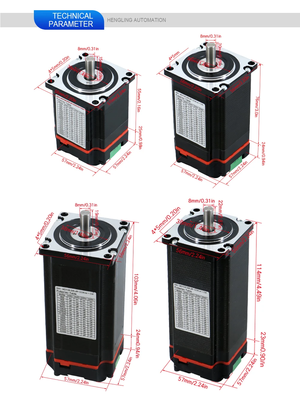 HLTNC Nema 23 Closed-Loop-Integrationsmotor 1,2Nm 2,2Nm 2,5Nm 3Nm DC 36V 3A mit Encoder 1000PPR inklusive Treiber für CNC – Detail 2