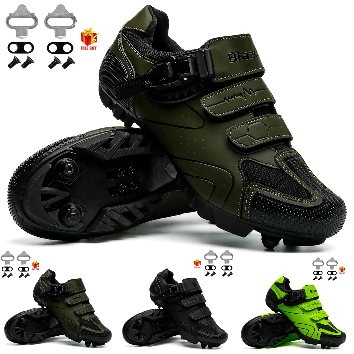 New Men's Cycling Shoes, Convenient Double Rotating Buckle Woman Shoes, Road Cycling Shoes, Outdoor Sports And Leisure Shoes