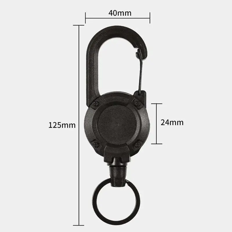 1PC New Outdoor Automatic Retractable Wire Rope Luya Anti-theft Tactical Keychain Telescopic Keychain Retractable Hook Tool