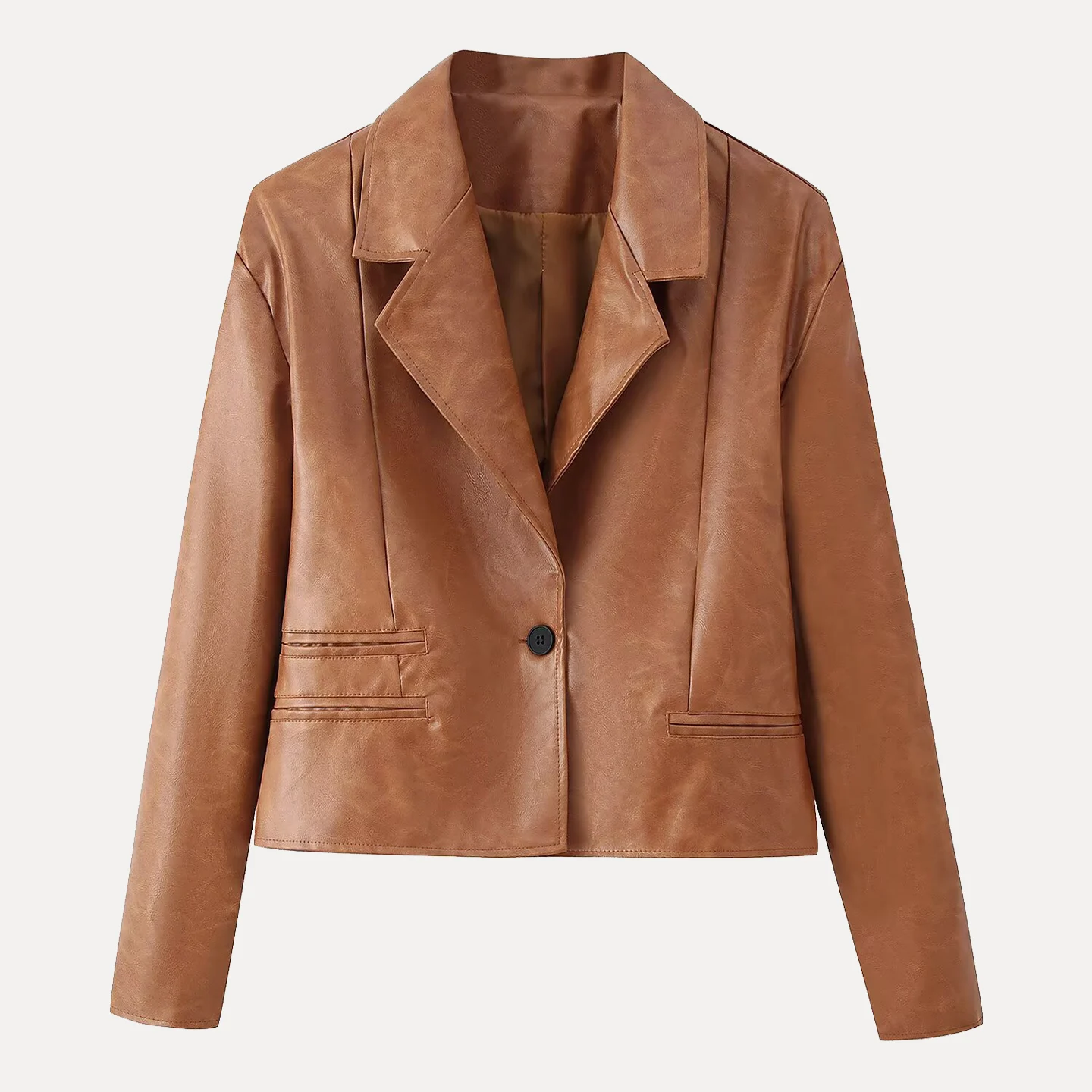 Faionable ort جلد Jaet المرأة Sli نغمتين الوجه طوق ذو لونين الخريف جديد وصول Z الوقوف صالح ملابس خارجية #5