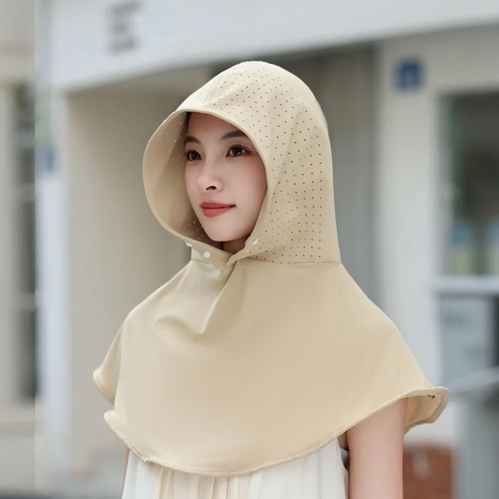 

Simple Wide Brim Ice Silk Sunscreen Hat UV Anti Sunscreen Mountaineering Hat Visors Cap Neck Protection Women Sun Hat Fishing