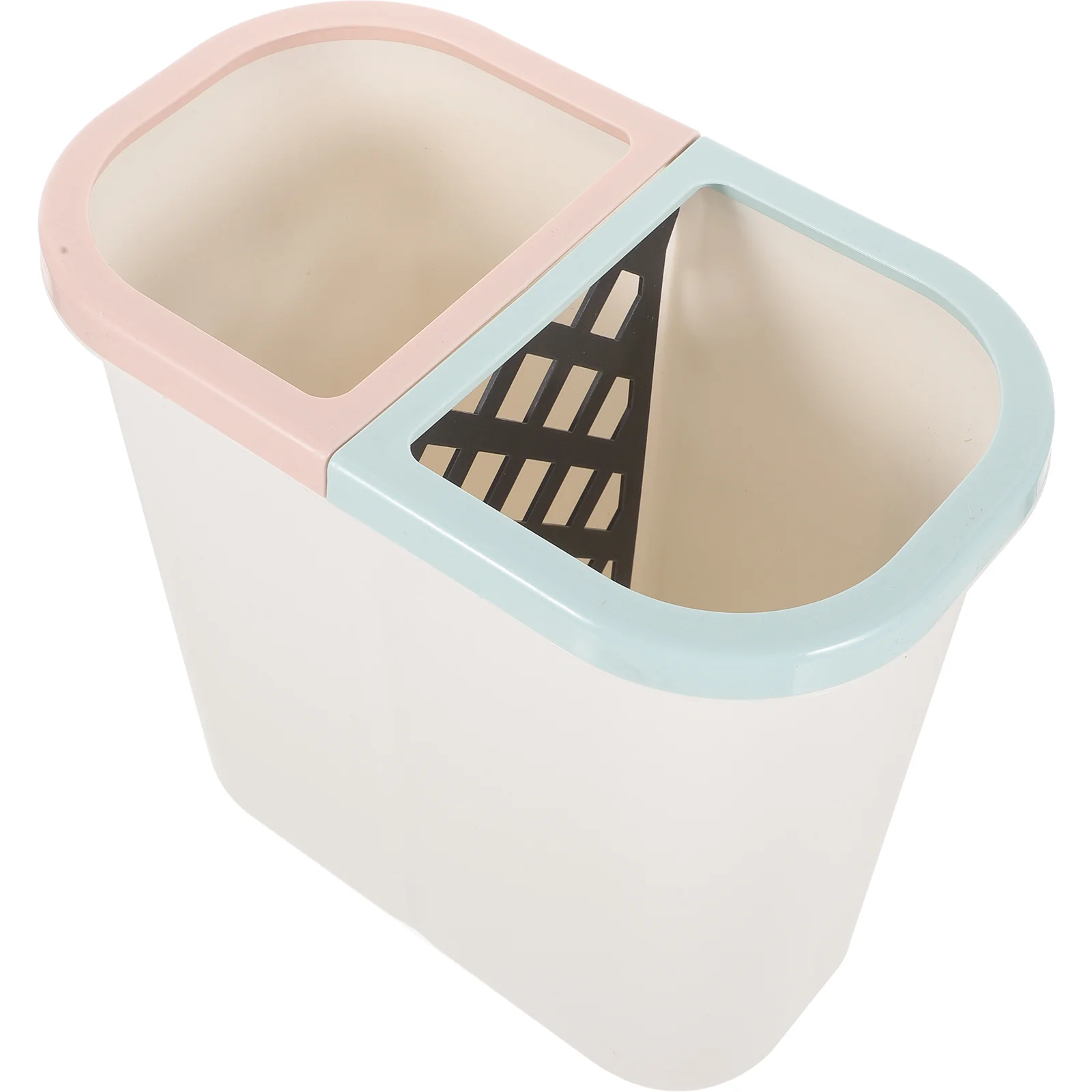 Sorting Trash Can Garbage Double Compartment Bins Trashcan Dual Dust Fashion Bucket