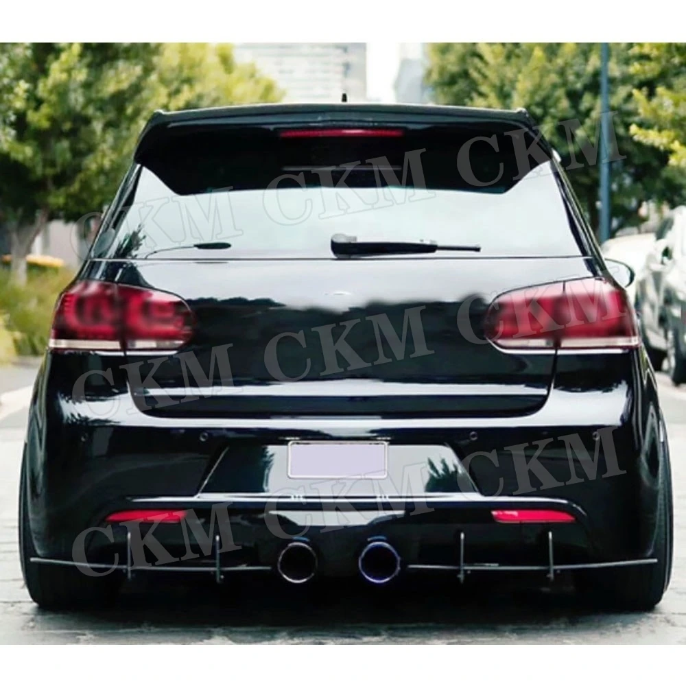 

Rear Lip Diffuser Trim Cover Spoiler For Volkswagen VW Golf 6 VI MK6 GTI R20 2010-2013 ABS Fins Shark Style Bumper Protector