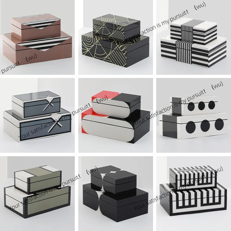 

Modern creative decoration Nordic jewelry box desktop ornament, piano paint storage box