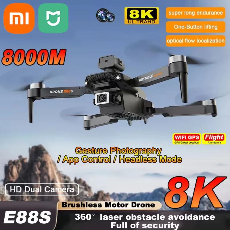 Xiaomi Mijia E88S Drone 8K 5G WIFI Professinal HD Dual Camera Wide Angle Optical Flow Localization Obstacle Avoidance Quadcopter