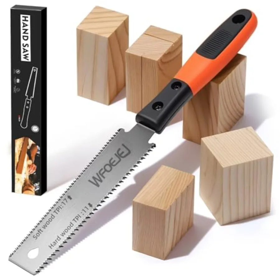 

Japanese Hand Saw 6-Inch Double-Edge Pull Saw SK5 Flexible Blade 11/17 TPI Blade with Soft Grip Handle for Hardwood and Softwoo