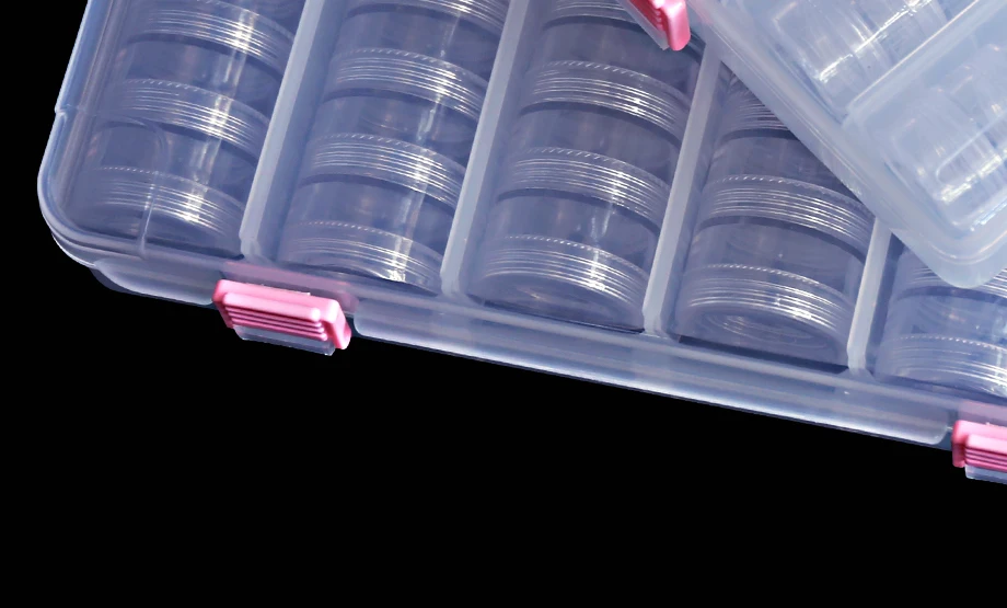 Nail art Zubehör Runde Box, Tiny klare flaschen mit schraubverschluss für DIY Kosmetik Nägel Schmuck perlen Handwerk container fall – Detail 7