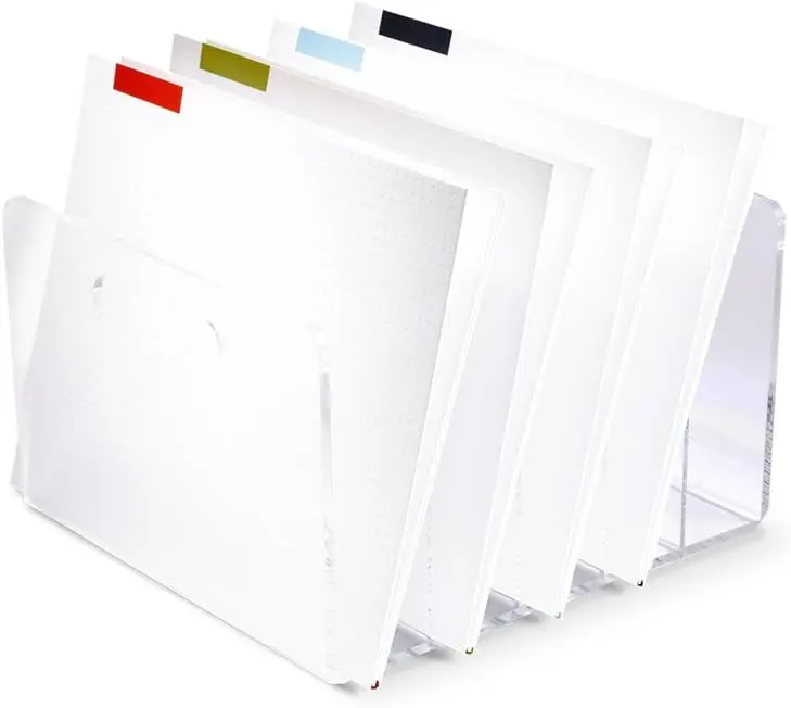 

Clear Acrylic Desktop File Sorter, 10" x 11.5" x 6.5", Organize Folders and Documents Efficiently