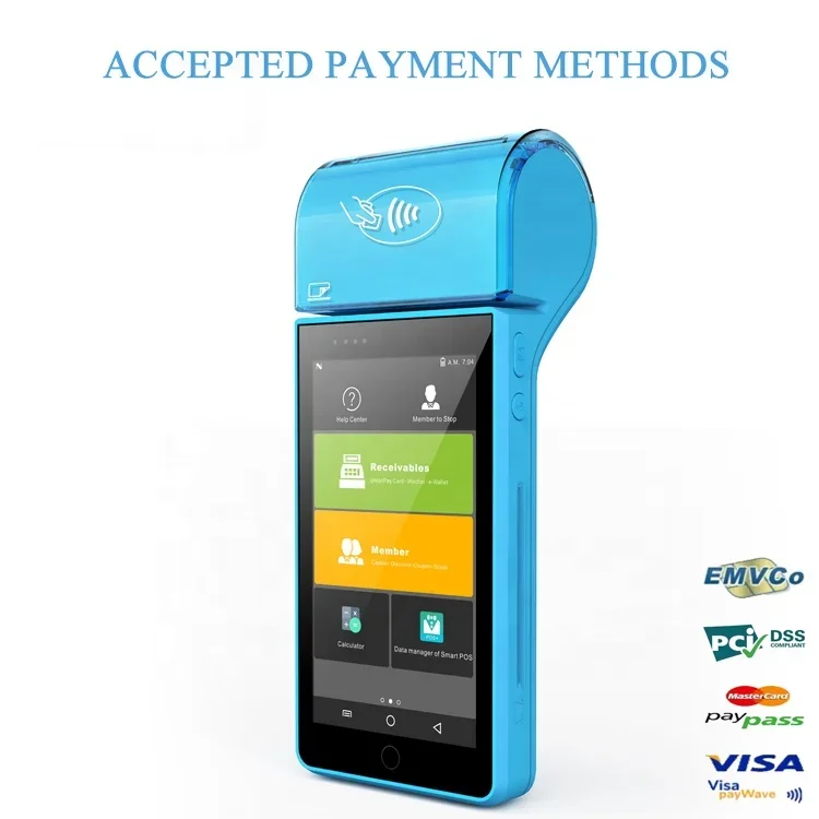 4G Smart Payment Portable Android Mobile POS Terminal With NFC Reader and Card Readers