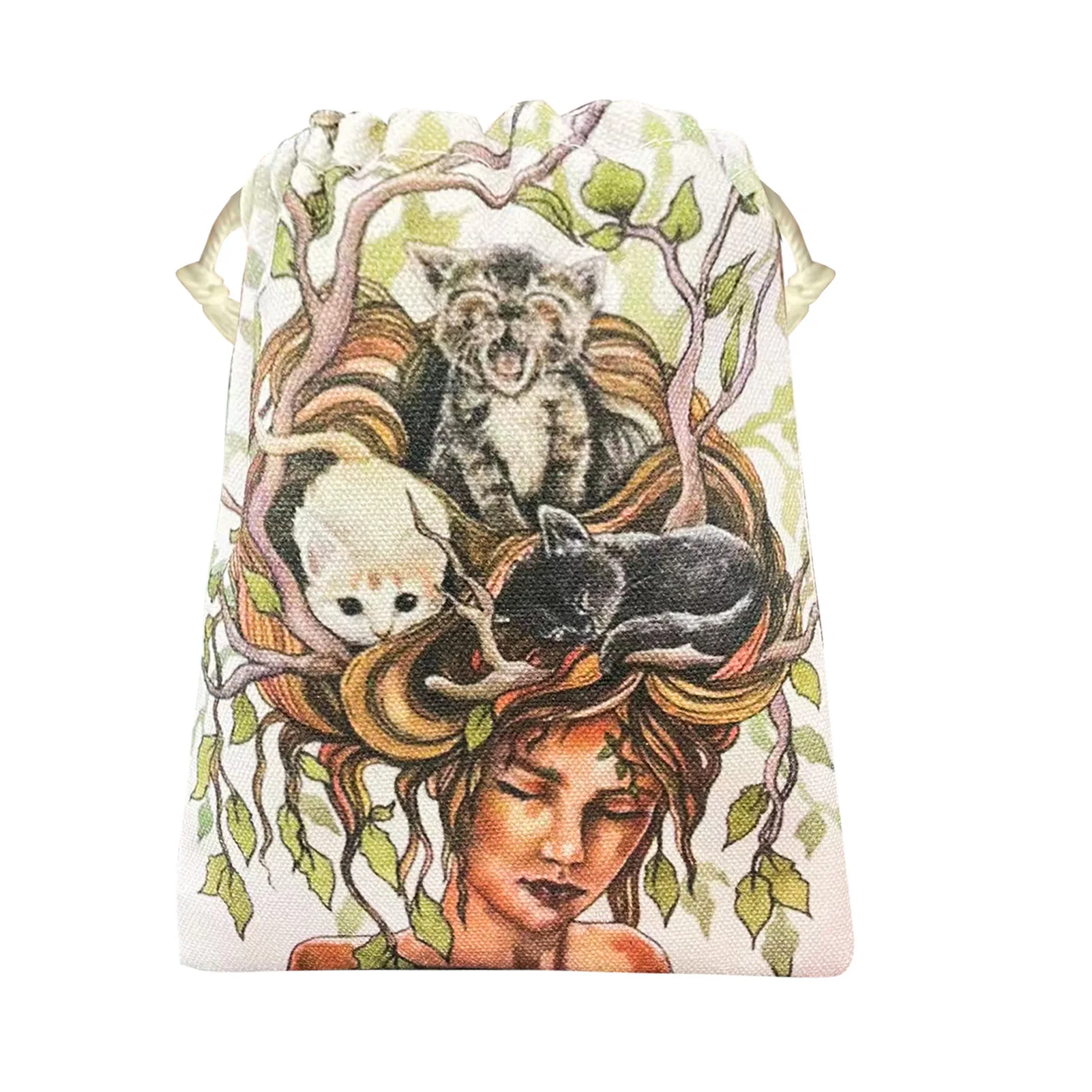 Velvet Tarot Card Storage Bag Double Printed Mini Drawstring Crystal Package Board Games Jewelry Gift Bag