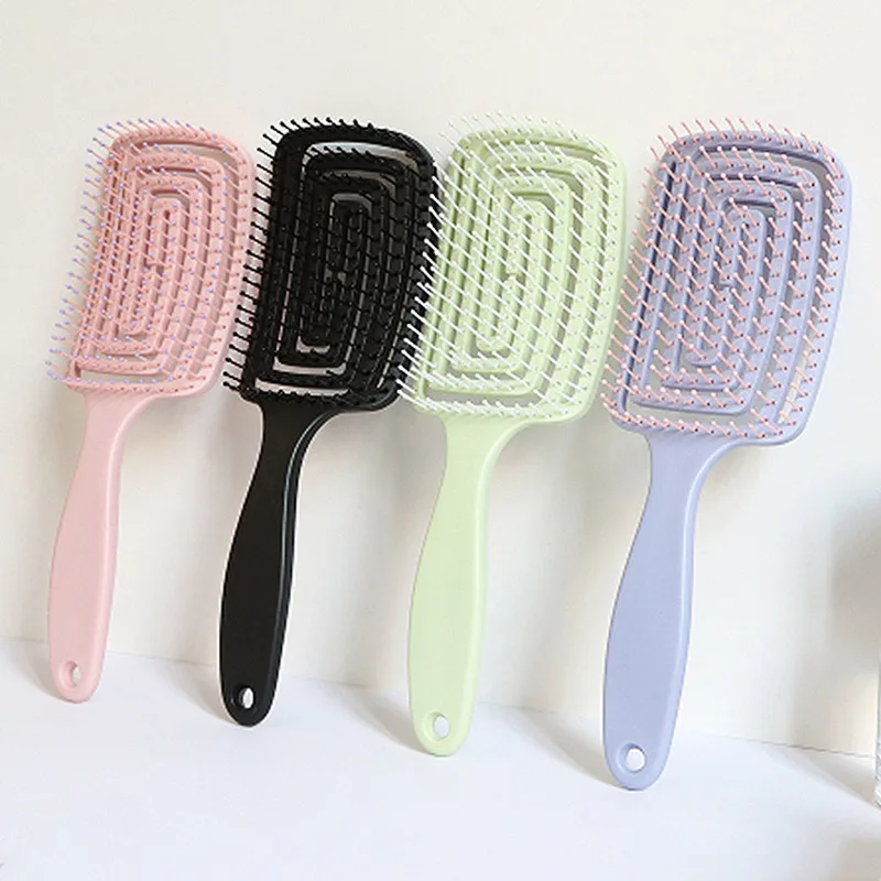 

Ribbed Comb Volumizing Detangling Hair Brush Massage Comb with Nylon Women Massage Comb Curly Hairdressing Salon Styling Tools