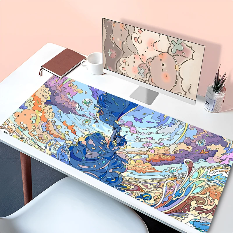 Anime HD Mousepad Laptop Office Cabinet Keyboard Pad PC Desk Mat Large Mouse Pad Non-slip Rubber Underwater World Extended Pad