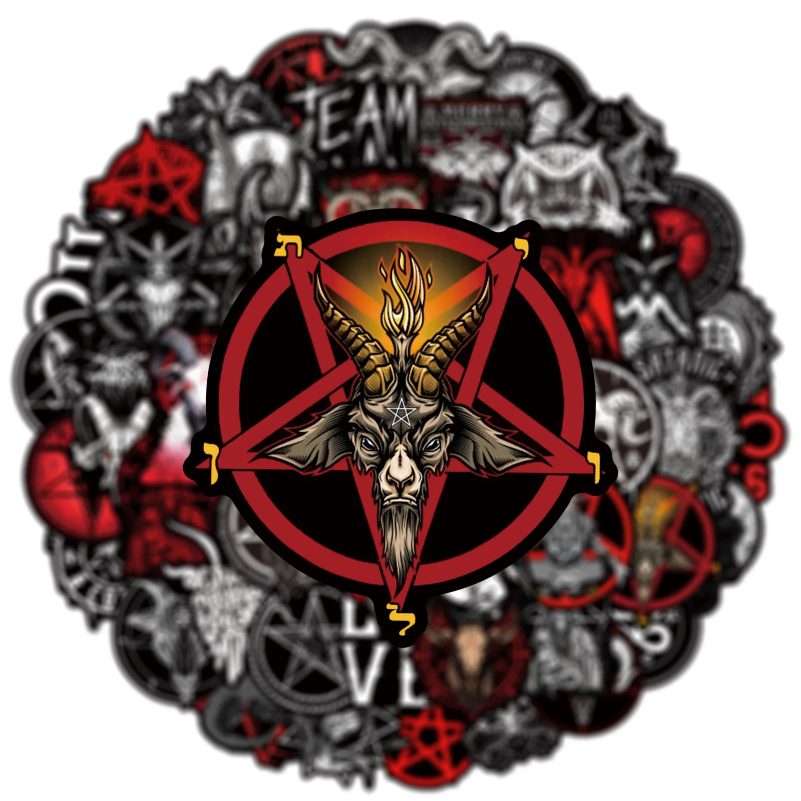 50/100Pcs Cool Satan Totem Graffiti Stickers Gothic for Phone Laptop Wall Scrapbook Car Motorcycle Helmet Waterproof Stickers