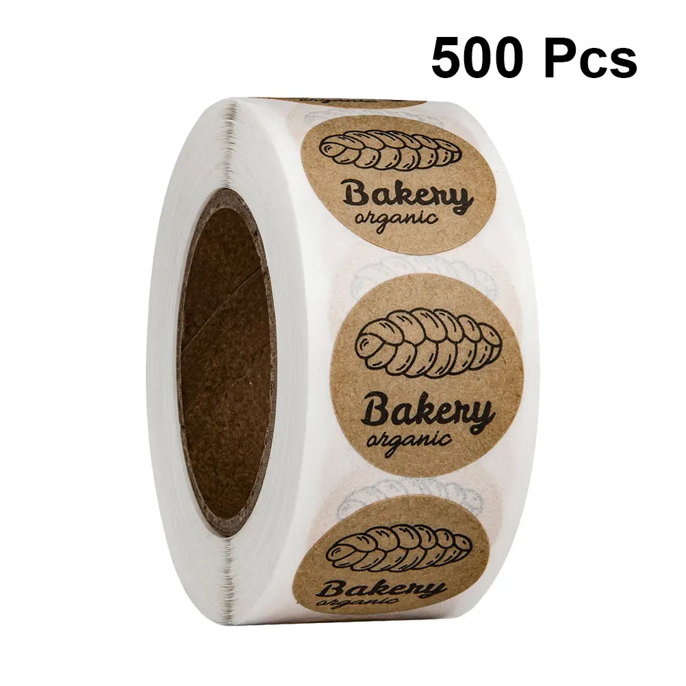 

Adhesive Decorative Sticker Labels Round Kraft Paper Food Baking Business Folder Label Stickers Seal Bags Gifts Toys Shop Party