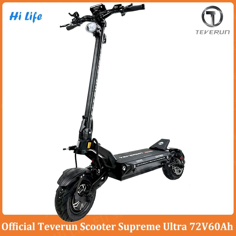 Teverun Fighter Supreme Ultra 72V 60Ah SK Battery Dual Motor 8000W Top Speed 105km/h 11inch Tubeless Tire Teverun Scooter