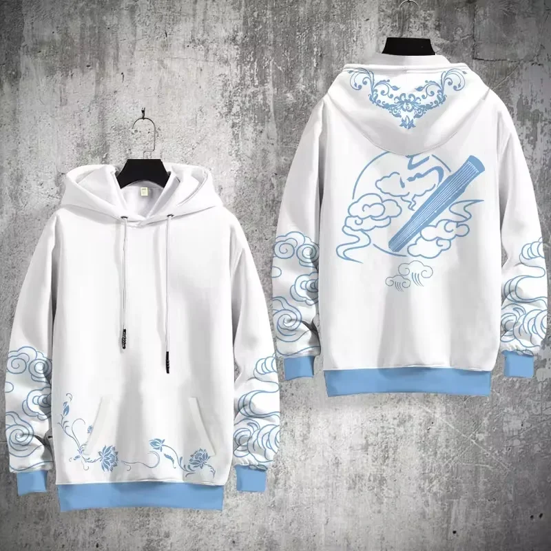 أزياء مو داو تو شي التأثيرية الجامح وي ووشيان التأثيرية لان وانغجي مقنعين الأبيض الرجال هوديس بلوزات النساء الرجال معطف