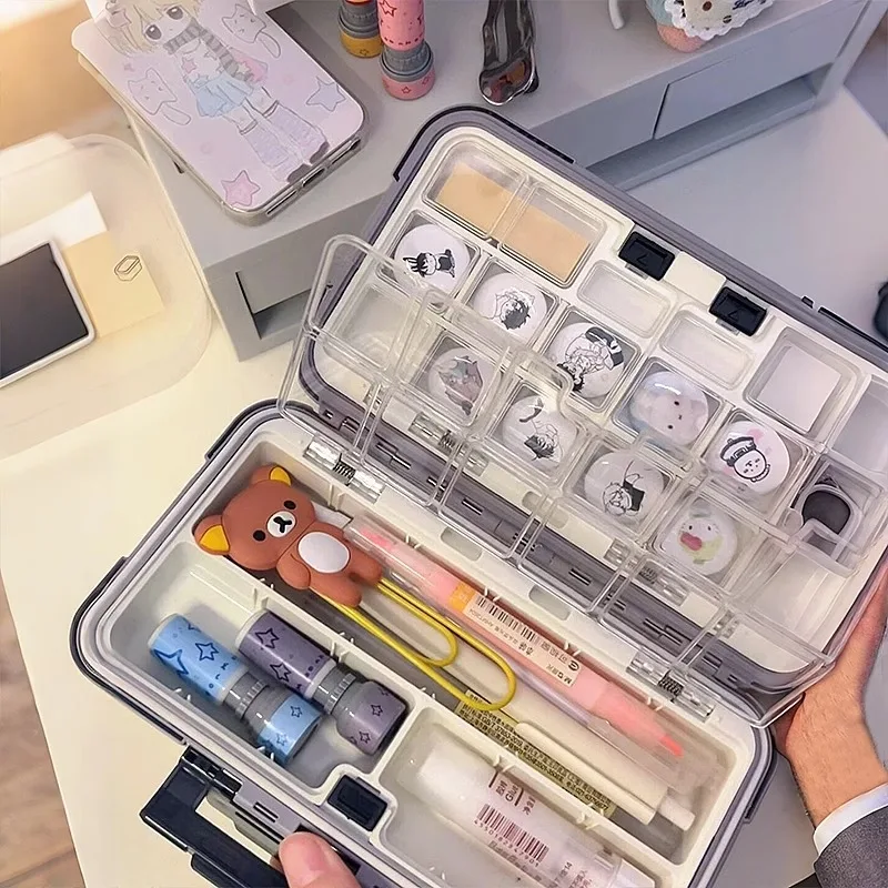 Transparent Pencil Case Boys Girls Elementary School Students Large Capacity Pain Bag Pencil Box Desktop Storage Box Organizer