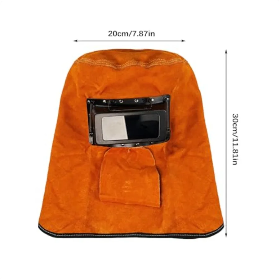 Maschera per casco per saldatura Maschera di protezione per casco per saldatura in pelle con lente flip aperta Cappuccio per saldatura traspirante Cappello da lavoro per saldatura Wor