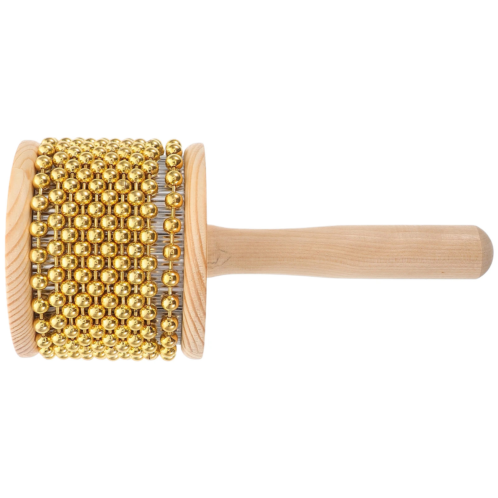 

Mini Wooden Cabasa African Rhythm Shaker Instrument Metal Beads Portable Music Percussion for Jazz