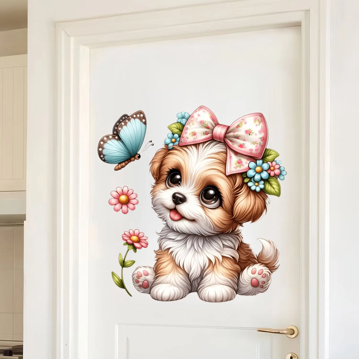 

Flower and Dog Wall Sticker Baby Kids Room Decoration Mural Self-adhesive Bedroom Home Wallpaper Nursery Decor Decals M1272