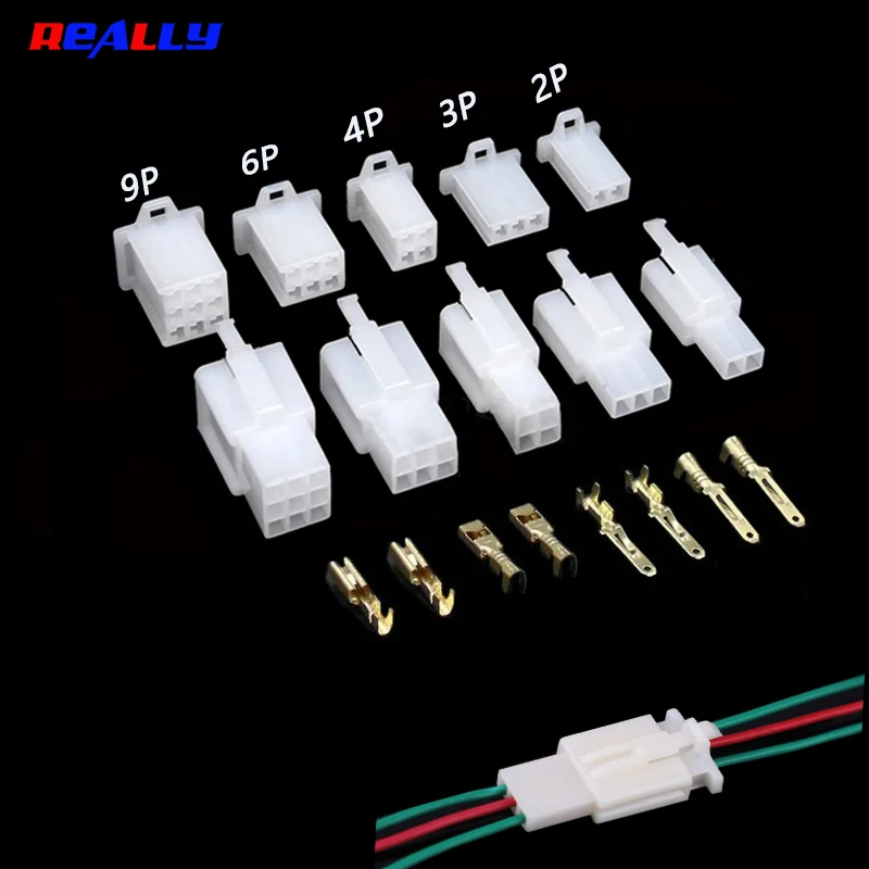 10/25/50 Sets 2.8mm connector2/3/4/6 Pin Electrical Wire Connector Male Female Cable Terminal Plug Kits Cars Motorcycles