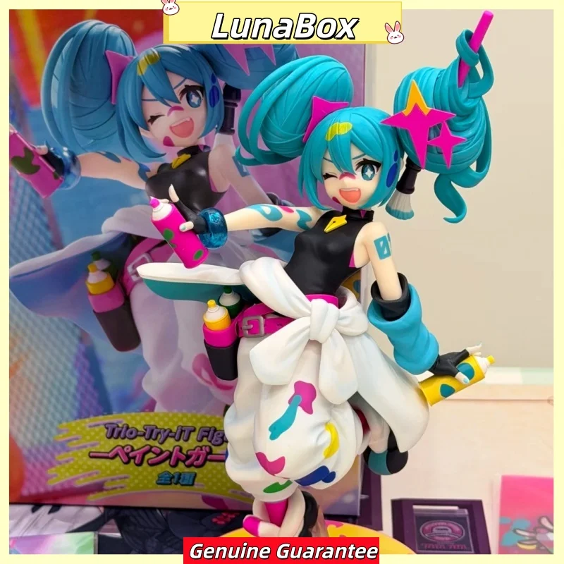 新しい本物のフリュー-trio-try-it-初音ミクペイントガールアニメフィギュア玩具-pvc-モデル収集アクションフィギュア人形誕生日プレゼント