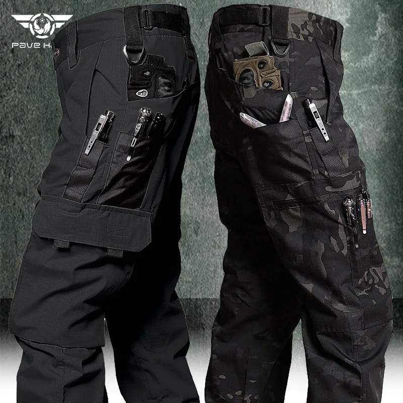 Multi-pocket Work Pants Men Waterproof Straight-leg Cargo Pants Outdoors Wear-resistant Hiking Casual Pants Spring Male Joggers