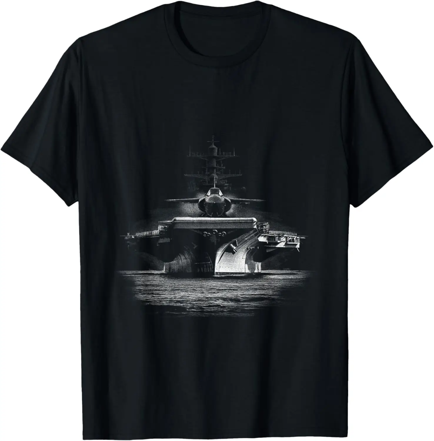 

Ship Drawing - Realistic Aircraft Carrier German Armed Forces T-Shirt