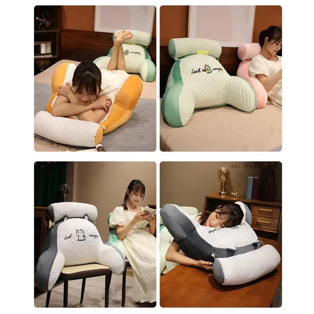 

Cartoon Sit Up Pillow Cartoon Print Bed Reading Pillow with Arm Support Detachable Backrest Cushion for Sofa Couch Comfortable