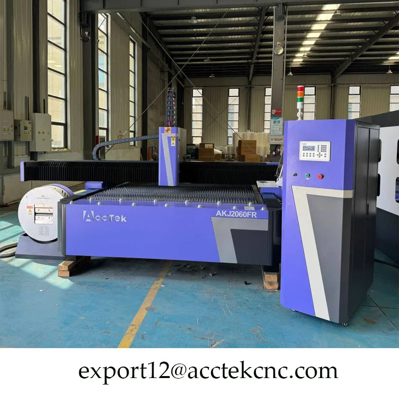 Actek-炭素鋼レーザーカッター,金属管およびプレート,回転装置を備えたレーザー切断機