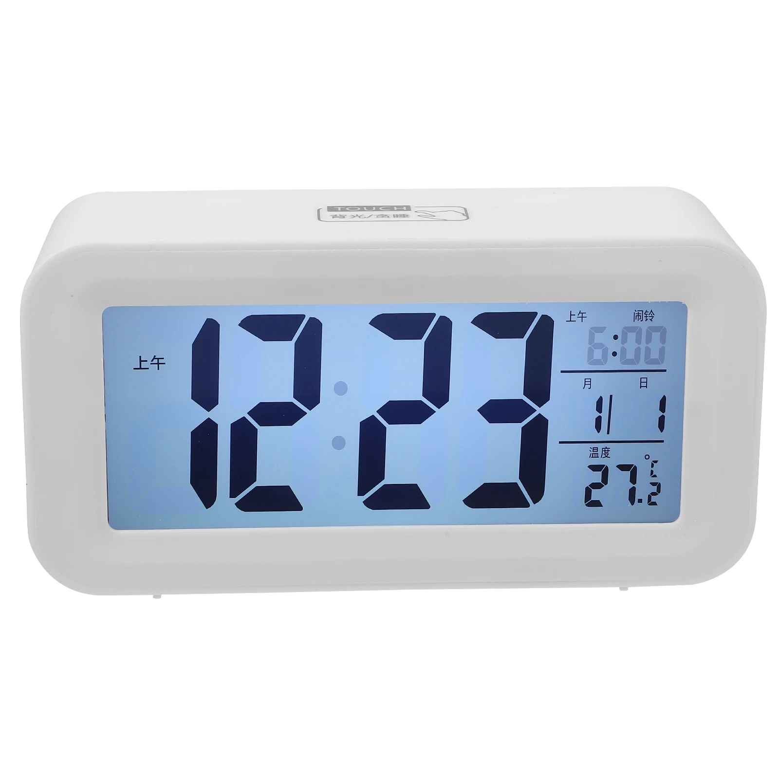 

LCD Alarm Clock Function Multifunctional Electronic Digital Clock Light Sensitive Easy Read Display Bedside Table