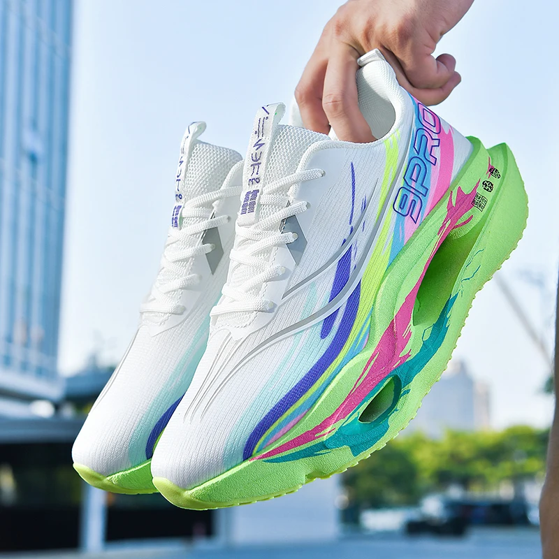Men Marathon Running Shoes Breathable Carbon Plate Athletic Sneakers Non Slip Training Footwear Outdoor Jogging Shoes for Man