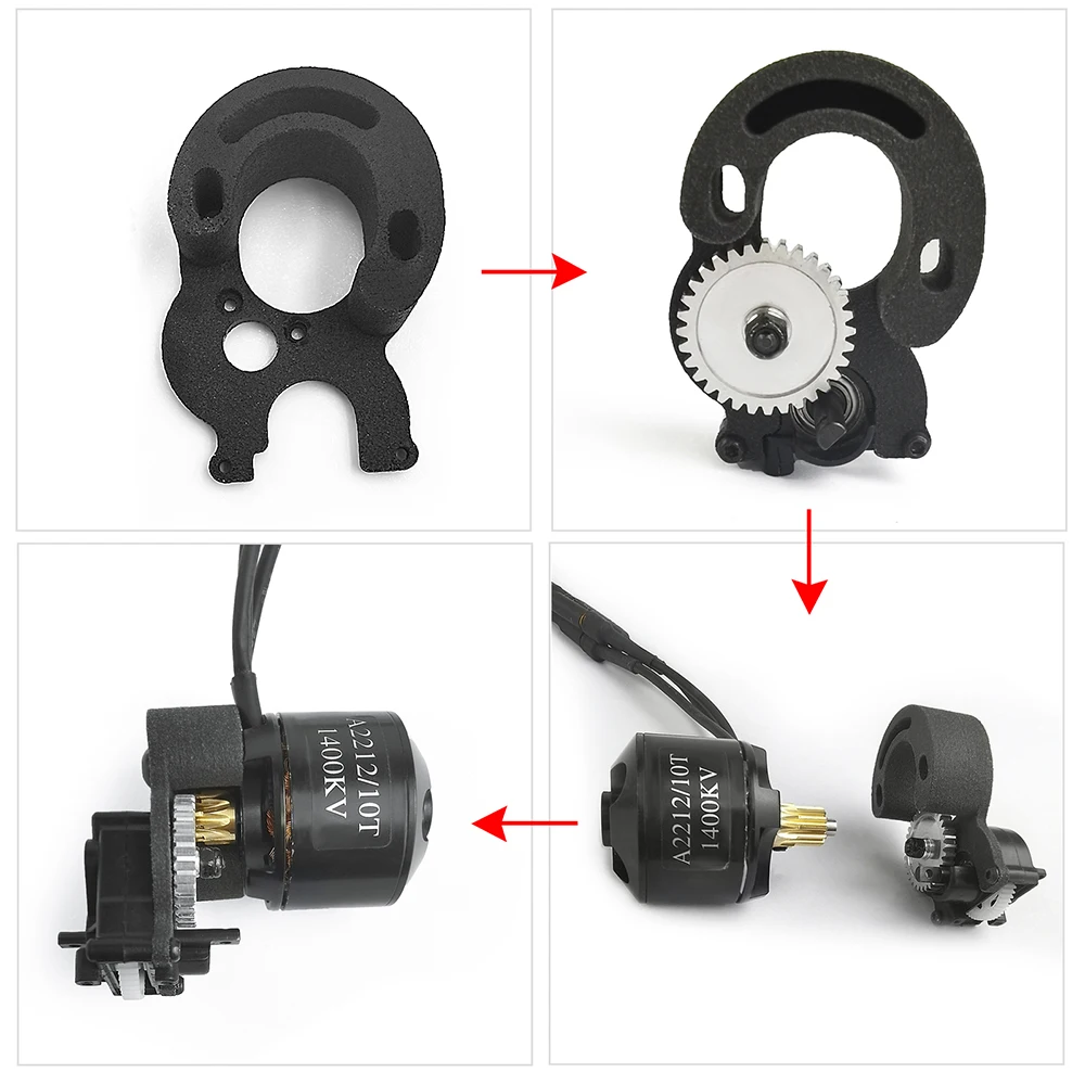 AXSPEED Brushed Modified to Brushless Motor Bracket Gear Set for Axial SCX24 Universal 1/24 RC Crawler Car Upgrade Parts