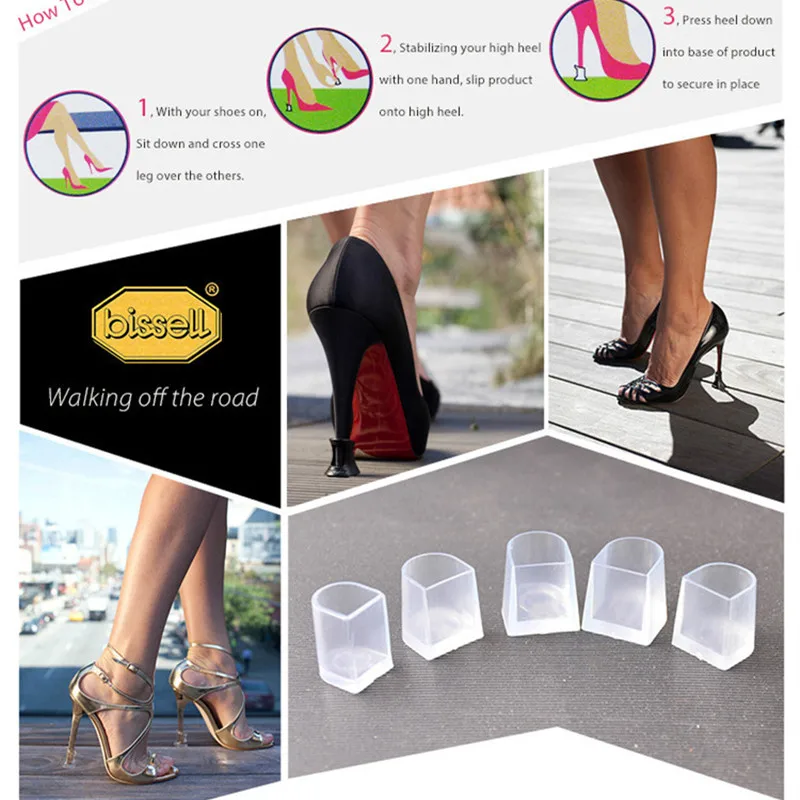 High Heeler Latin Stiletto Shoes Heel Covers Cap Heel Stoppers Antislip Heel Protectors for Bridal Wedding Party