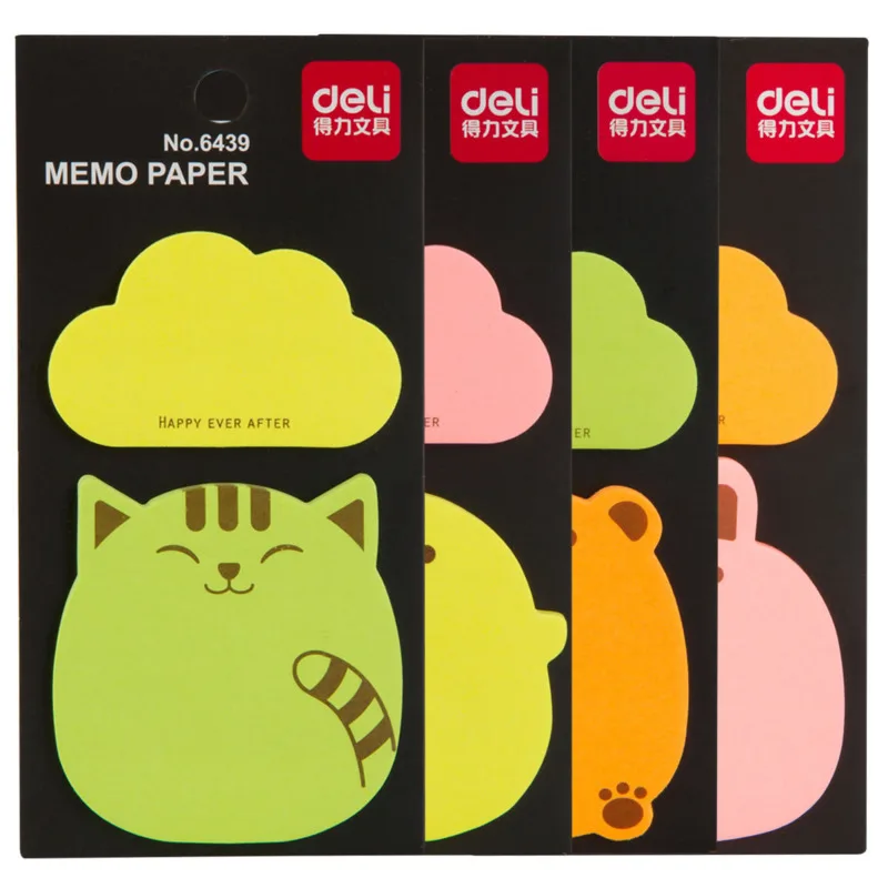 4 Piece Kawaii Sticky Notes Cute Notepad Memo Pad Office School Supply Stationery Notebook Sticker Bookmark