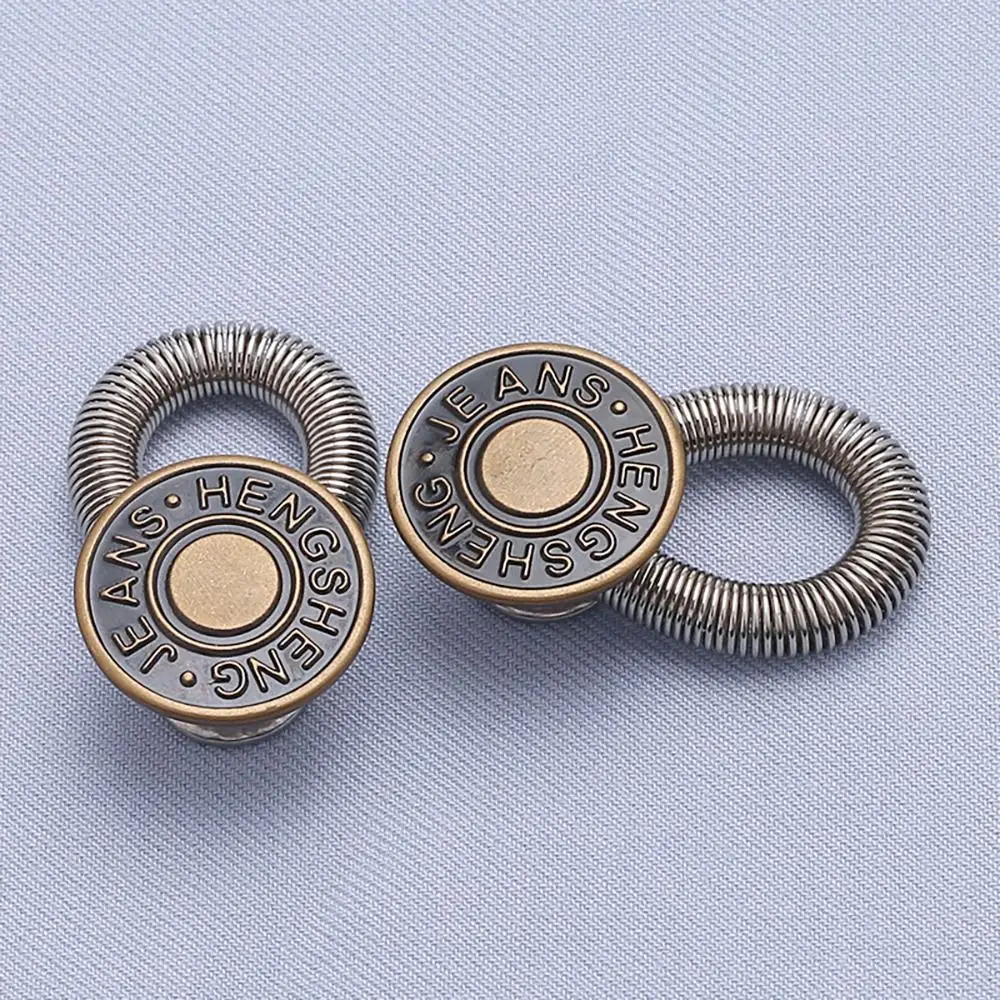 10 szt. Metalowe elastyczne spodnie na guziki, na wiosnę Extender akcesoria przedłużające talię 17mm narzędzie do szycia guzik do dżinsów