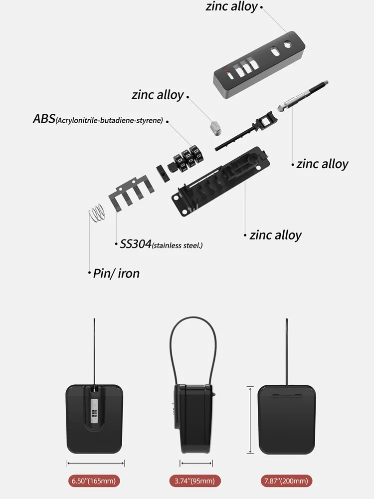 Portable Summer Beach Safe Box 3-digit Code Lock With Steel Wire Outdoor Camp Sports Bucket Travel Holiday Security Storage Box