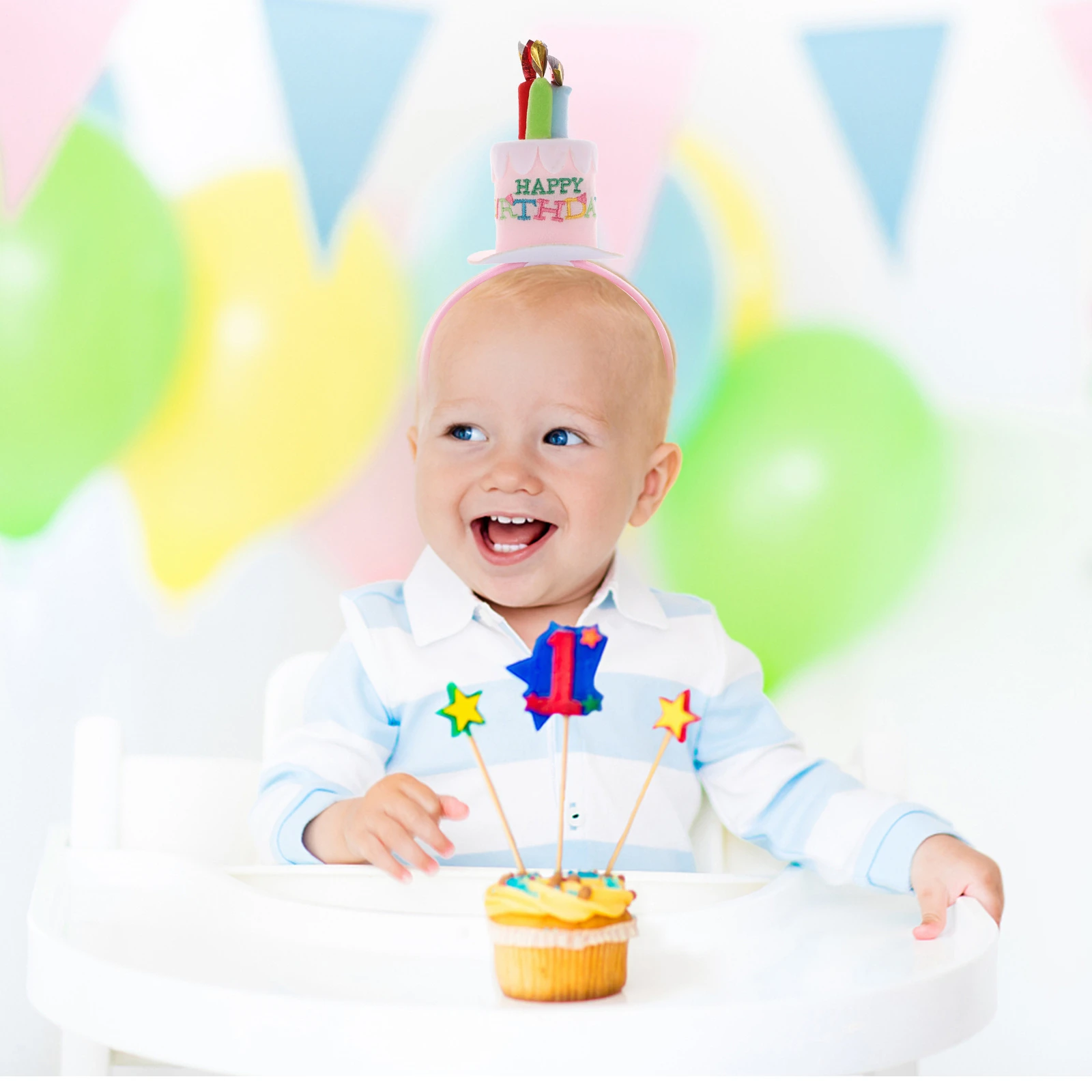 

3pcs Kids Party Hair Hoops Birthday Headdress Decorative Child Headbands Light Durable Reusable Smooth Surface No Harm