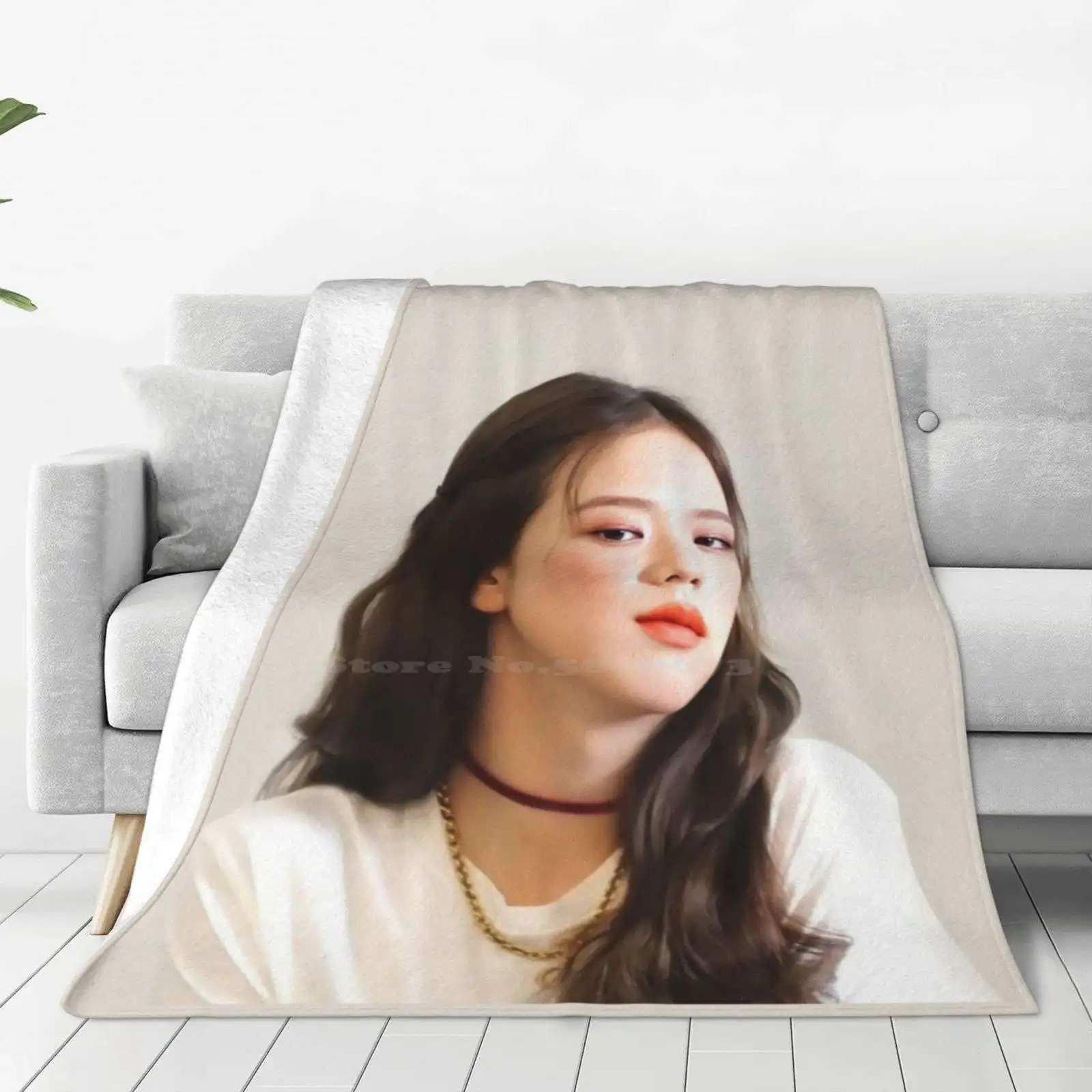 Jisoo For Home Sofa Bed Camping Car Plane Travel Portable Blanket Jisoo