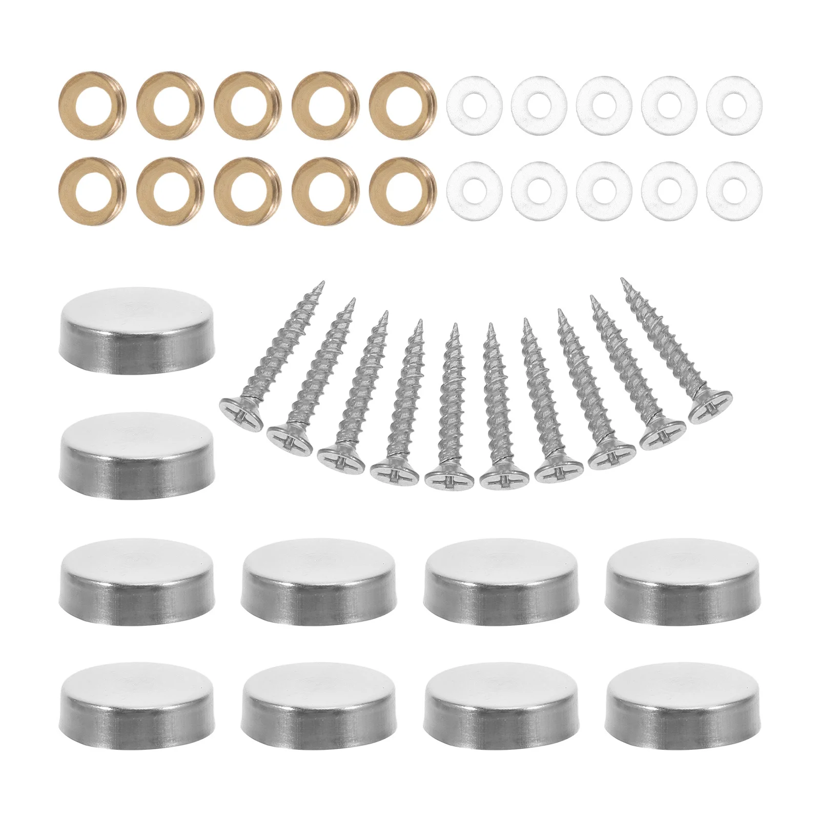 

10 комплектов нержавеющих зеркальных винтов с декоративными колпачками, 16 мм, для скрытого крепления стеклянных панелей, мебельные крепежи, для шкафов и вывесок