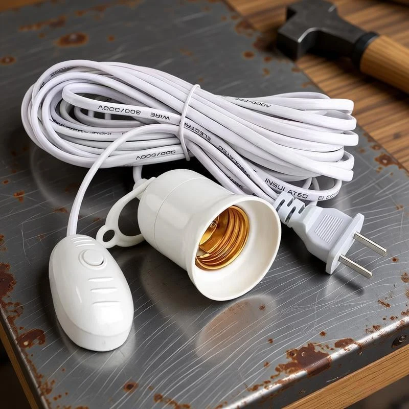 

1 шт. 10-метровый кабель питания с патроном E27 и выключателем для подвесных светодиодных ламп, светильников и люстр