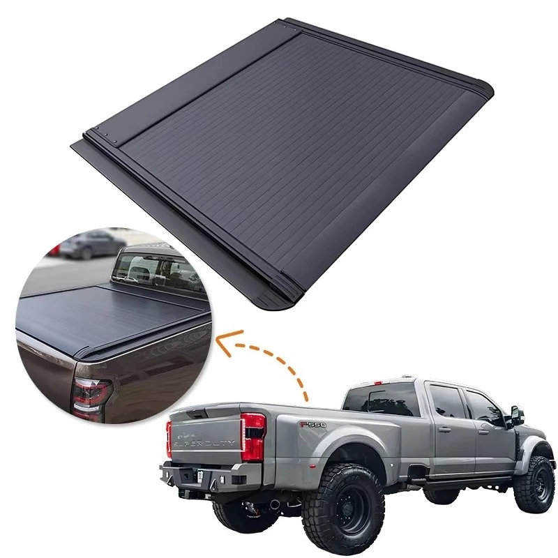 Dustproof Rainproof Seamless Electric Roller Lid up Pick up Truck Aluminium Alloy Tonneau Cover for Ford F550 Crew Cab 2018-2025