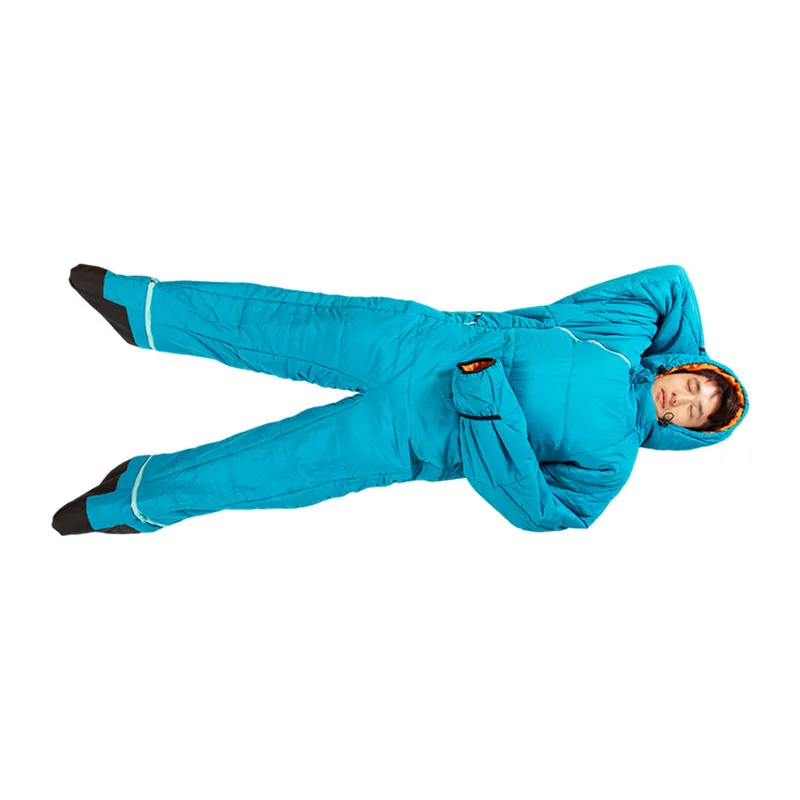 Cotton double-layer envelope sleeping bag human body single-layer walkable camping accompanying warm sleeping bag