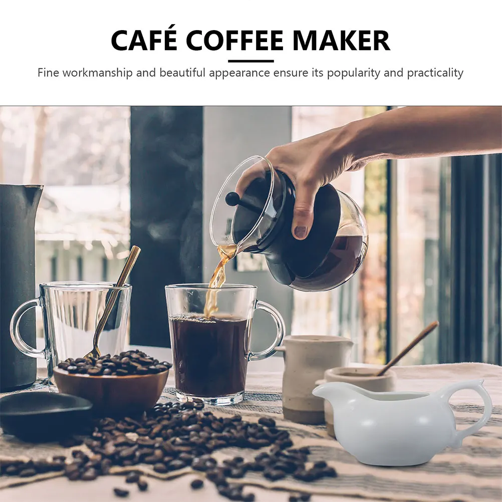 

2Pcs Ceramic Gravy Boat with Handle Premium Sauce Cup for Salad Dressing Broth Cheese Dip Coffee Frothing Gravy Dispenser